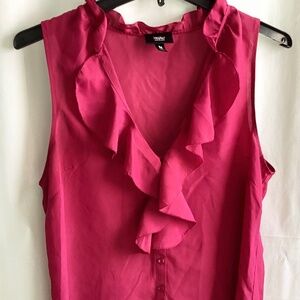MOSSIMO!  Rose / deep pink ruffle neck too!  Size Med.
